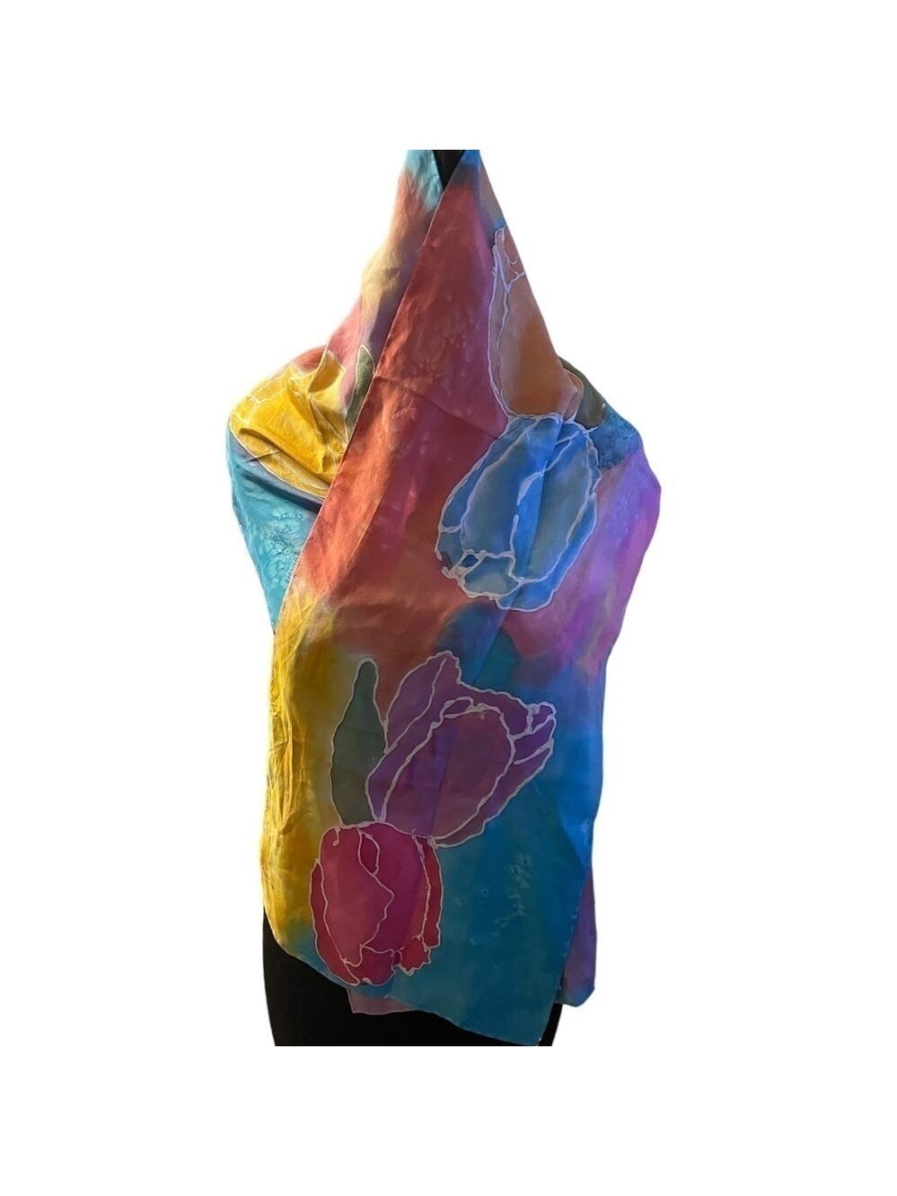 Hand painted Silk‎ scarf by Janet Eby